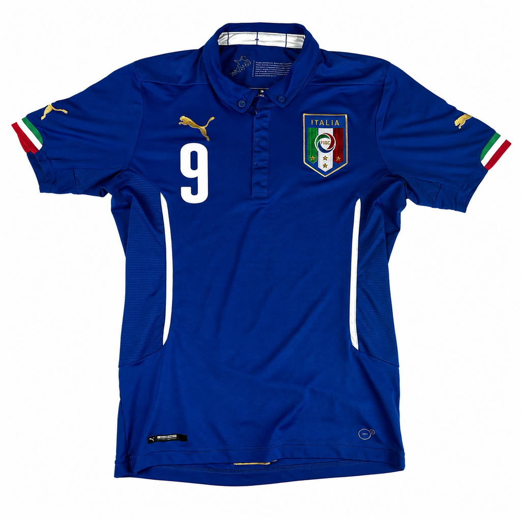 2014-2015 Italy Home Shirt Balotelli #9 - (S) product image 1, provided for visual reference and product detail review