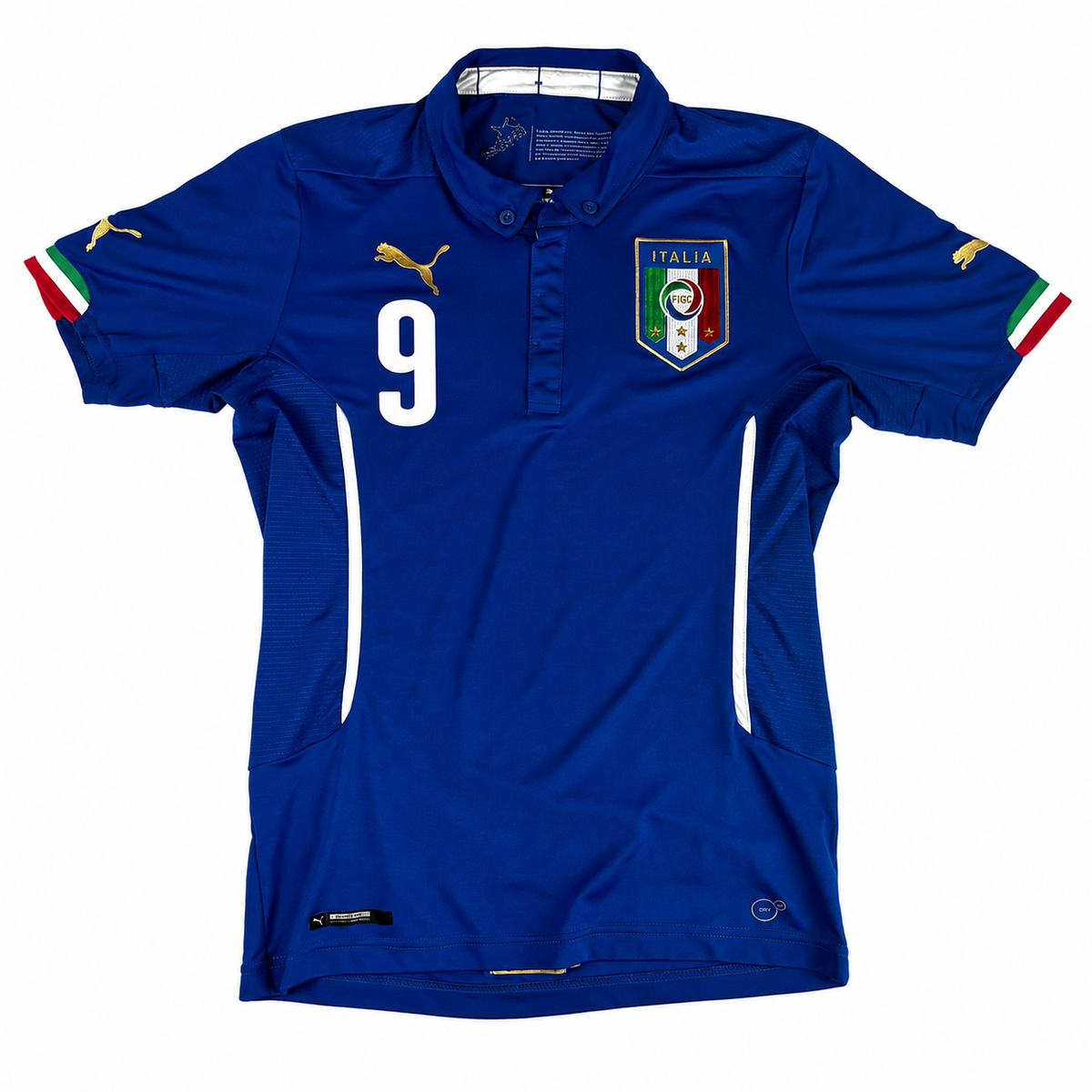 2014-2015 Italy Home Shirt Balotelli #9 - (S) product image 1, provided for visual reference and product detail review