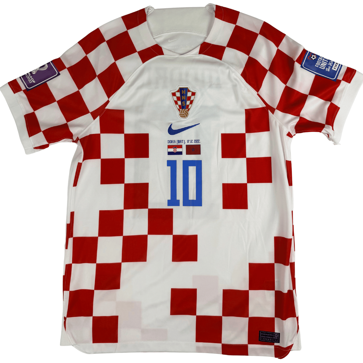 2022 Croatia World Cup Home Mdt Shirt Modric #10 - (M) product image 1, provided for visual reference and product detail