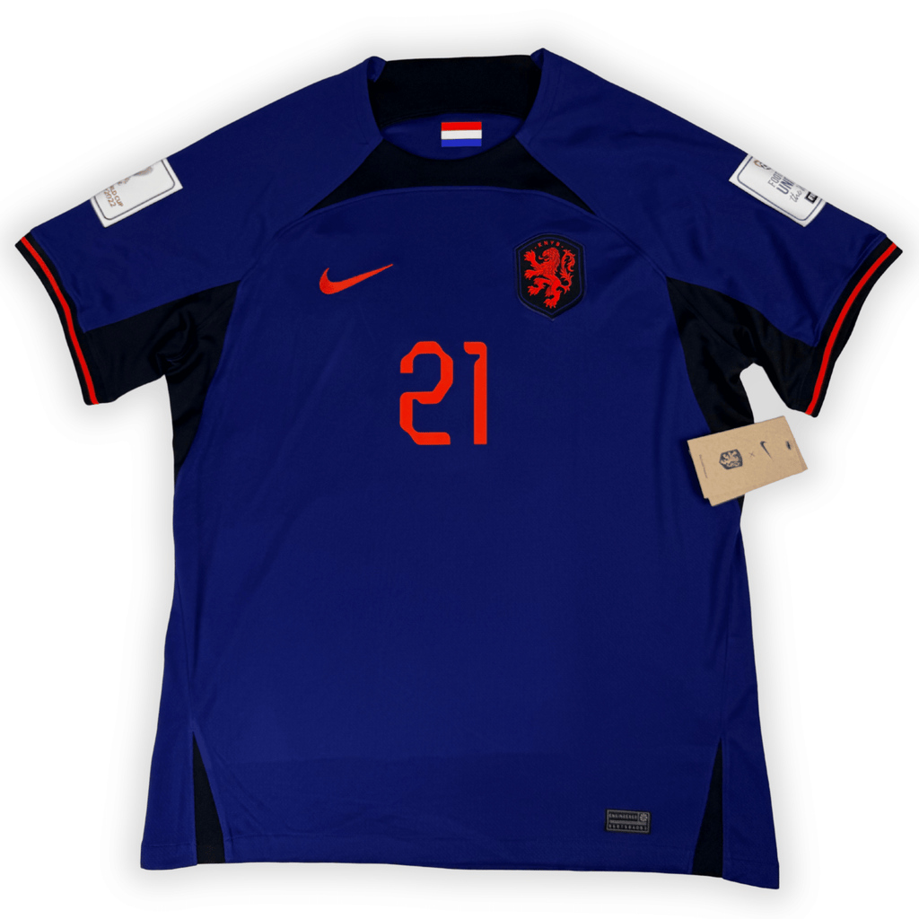 2022 Netherlands World Cup Away Shirt De Jong #21 - (L) product image 1, provided for visual reference and product detail