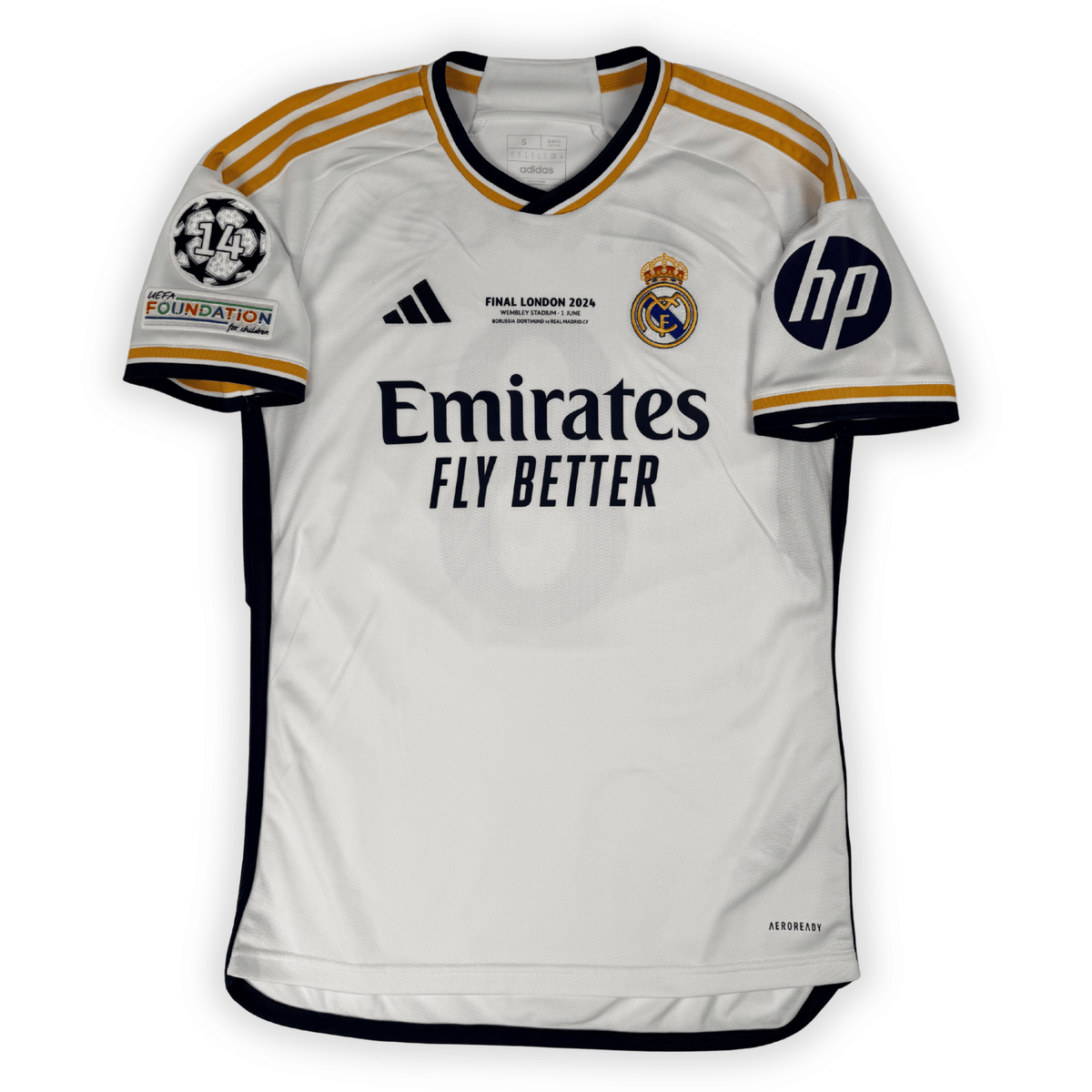 2023-24 Real Madrid Ucl Final Home Shirt Kroos #8 - (S) product image 1, provided for visual reference and product detail