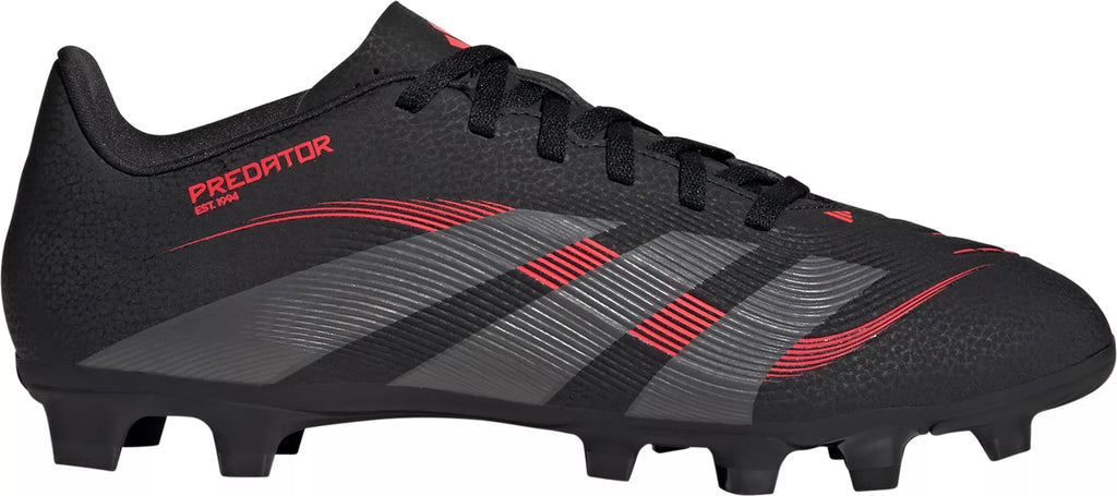 Adidas Predator Club Fg/Mg Cleats - Black/Red product image 1, provided for visual reference and product detail review