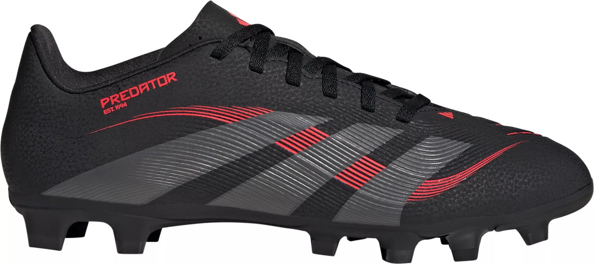Adidas Predator Club Fg/Mg Cleats - Black/Red product image 1, provided for visual reference and product detail review