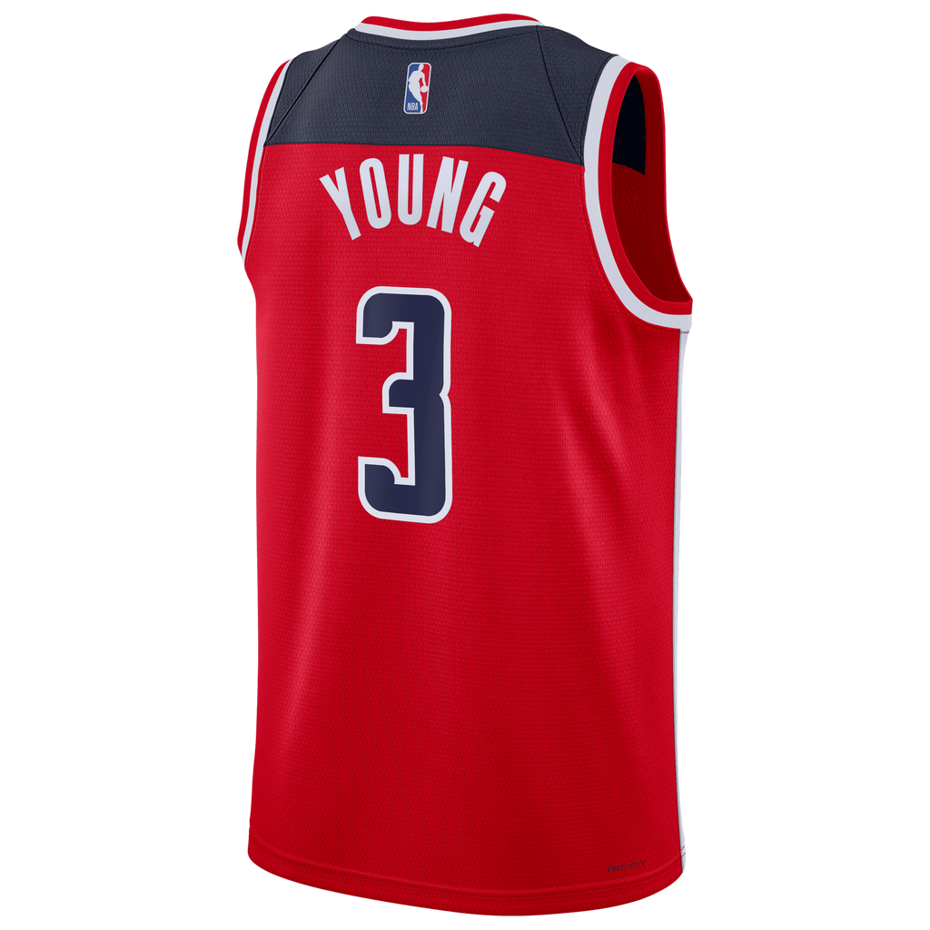 Trae Young Washington Wizards Icon Edition Swingman Jersey - Red - Unisex product image 4, provided for visual reference and