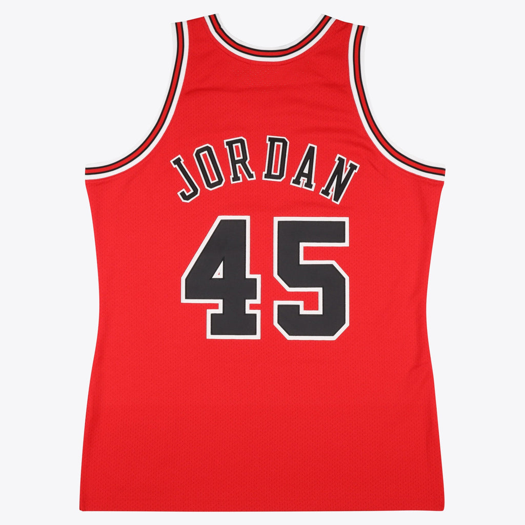 Michael Jordan Chicago Bulls 1994-95 Authentic Road Jersey - Red - Mens product image 3, provided for visual reference and