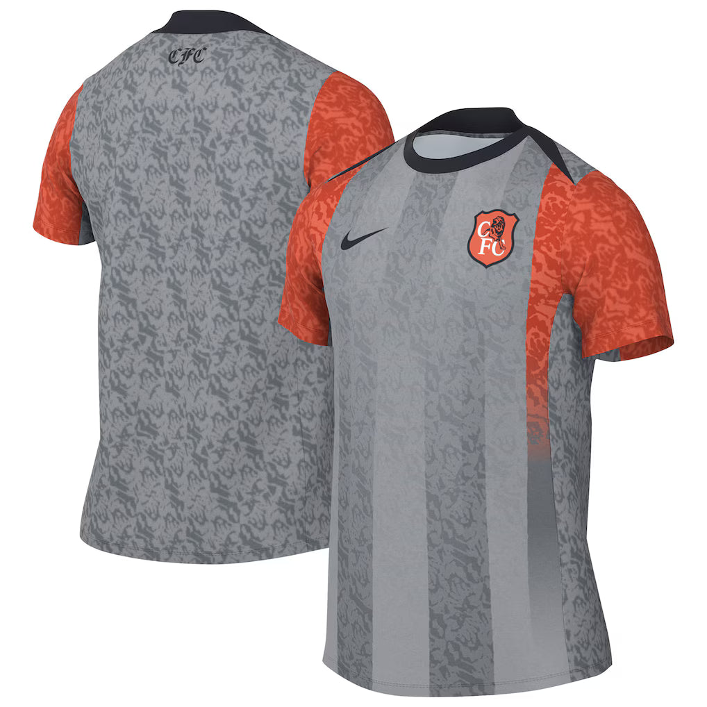 25/26 NIKE CHELSEA ACADEMY PRO PRE-MATCH TOP - Grey product image 1, provided for visual reference and product detail review