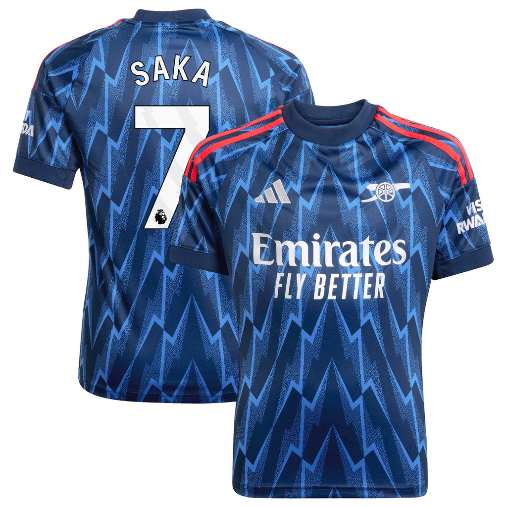 25/26 Arsenal Away Jersey Saka #7 product image 2, provided for visual reference and product detail review
