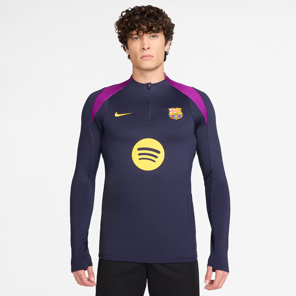 NIKE FC BARCELONA 25/26 STRIKE DRILL QUARTER-ZIP LONG SLEEVE Dri-FIT Top - Purple product image 1, provided for visual