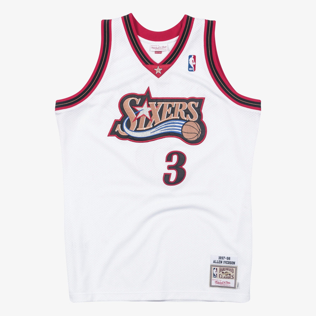 Allen Iverson Philadelphia 76ers 1997 Authentic Jersey - White product image 3, provided for visual reference and product
