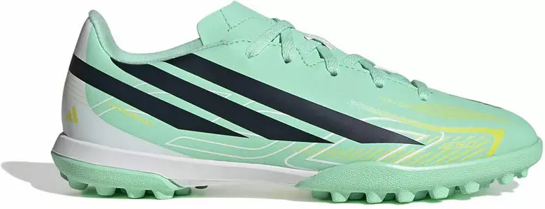 Adidas Jr. F50 Hyperfast Club Turf - PULMIN/NTNAVY/SOLLEM product image 1, provided for visual reference and product detail