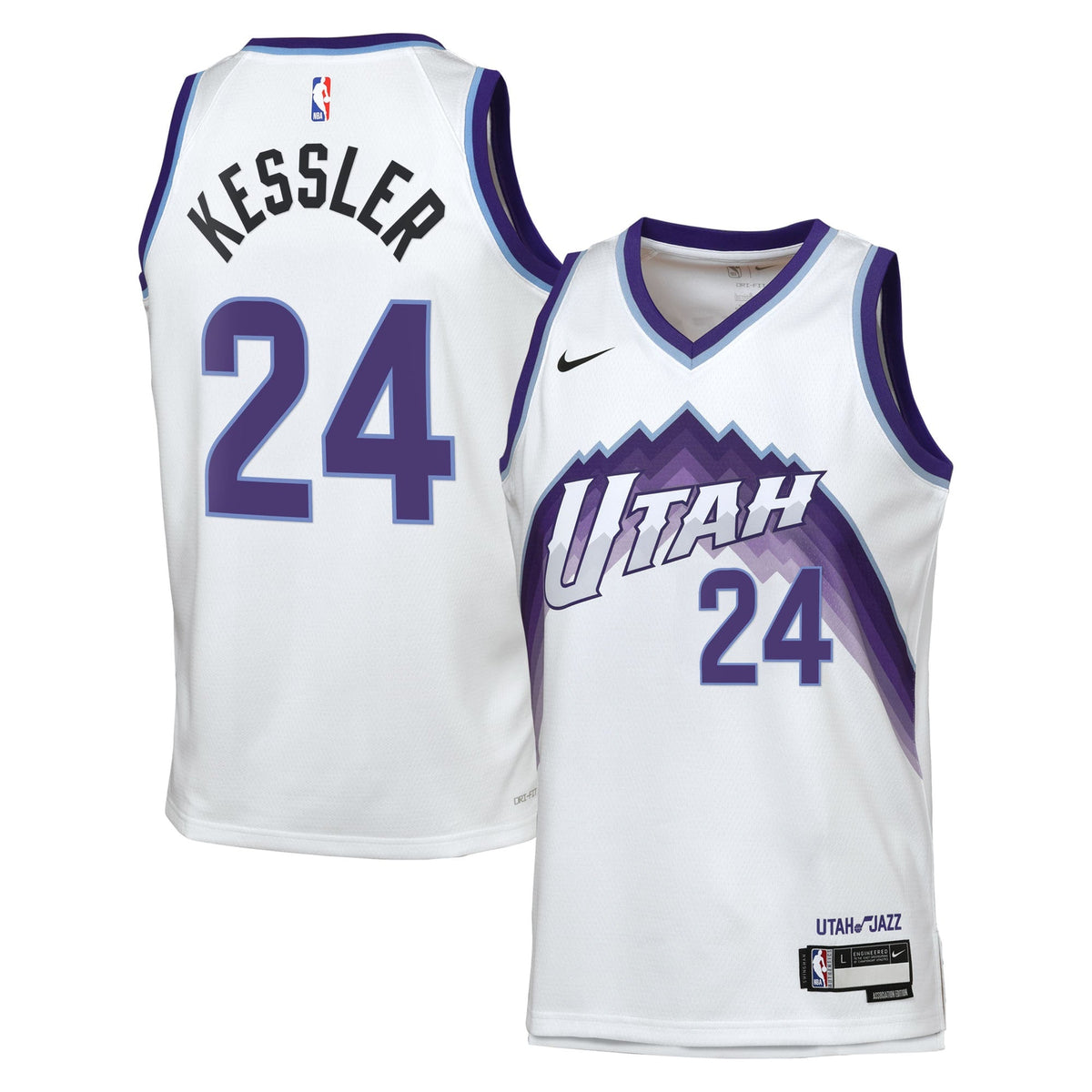 Walker Kessler Utah Jazz Association Edition Replica Swingman Jersey - White - Youth product image 1, provided for visual