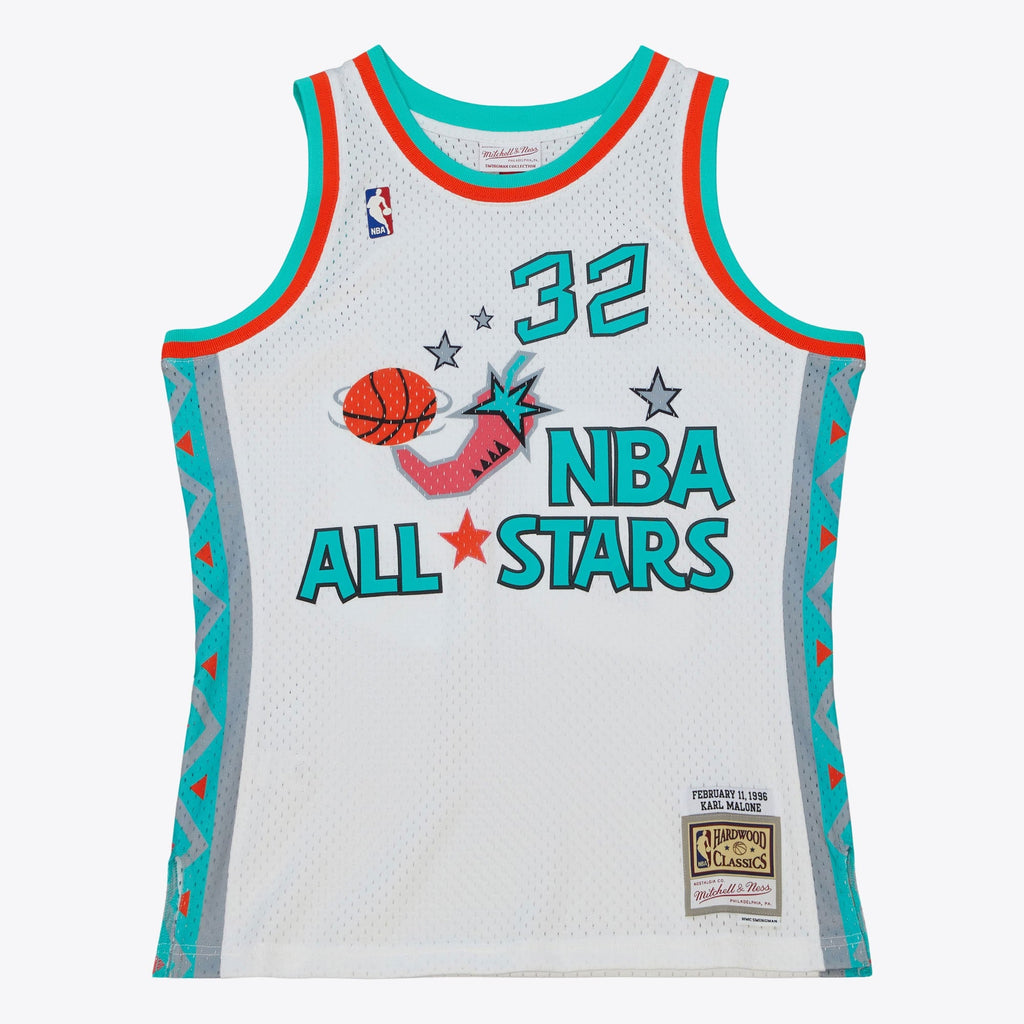 Karl Malone Utah Jazz 1996 All-Star Authentic Swingman Jersey - White product image 3, provided for visual reference and