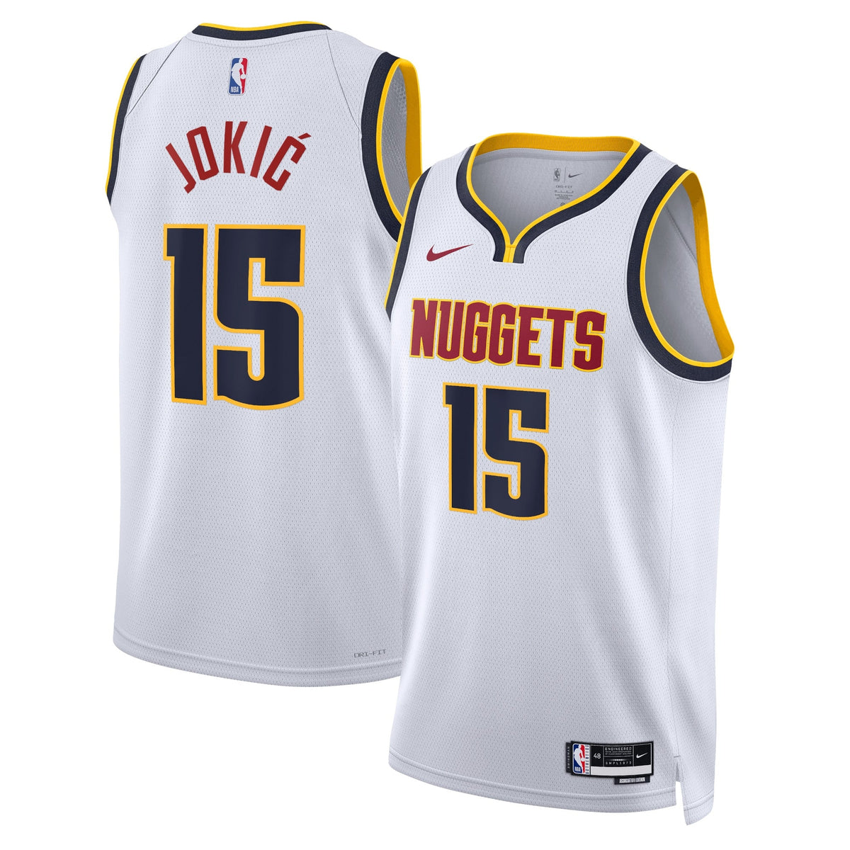 Nikola Jokić Denver Nuggets Association Edition Swingman Jersey - White - Unisex product image 1, provided for visual