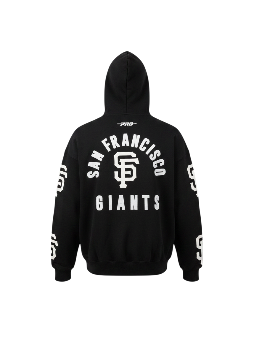 Pro Standard 'San Francisco Giants Wingspan' Drop Shoulder Jacket- Black product image 2, provided for visual reference and