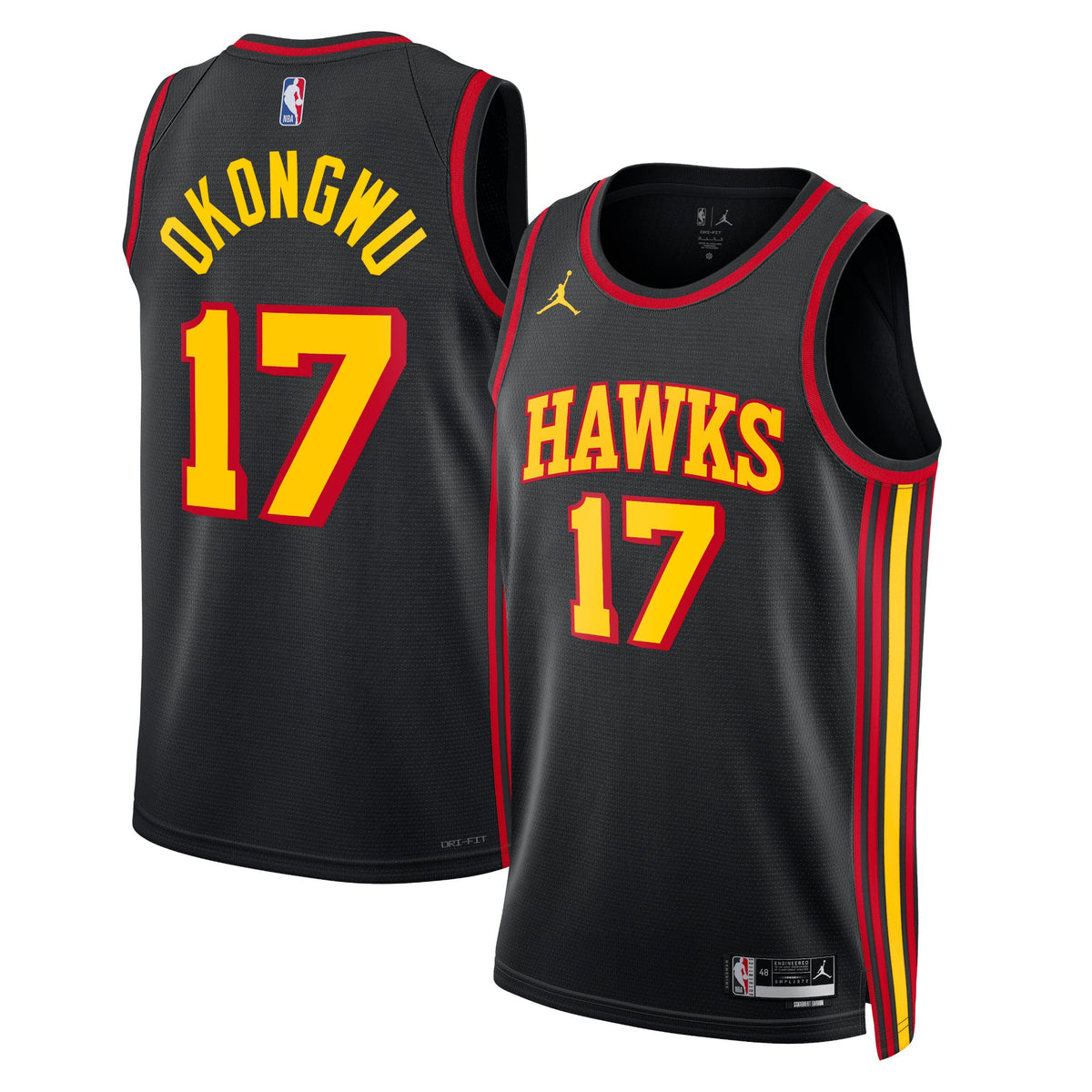 Onyeka Okongwu Atlanta Hawks Statement Edition Swingman Jersey - Black - Unisex product image 1, provided for visual
