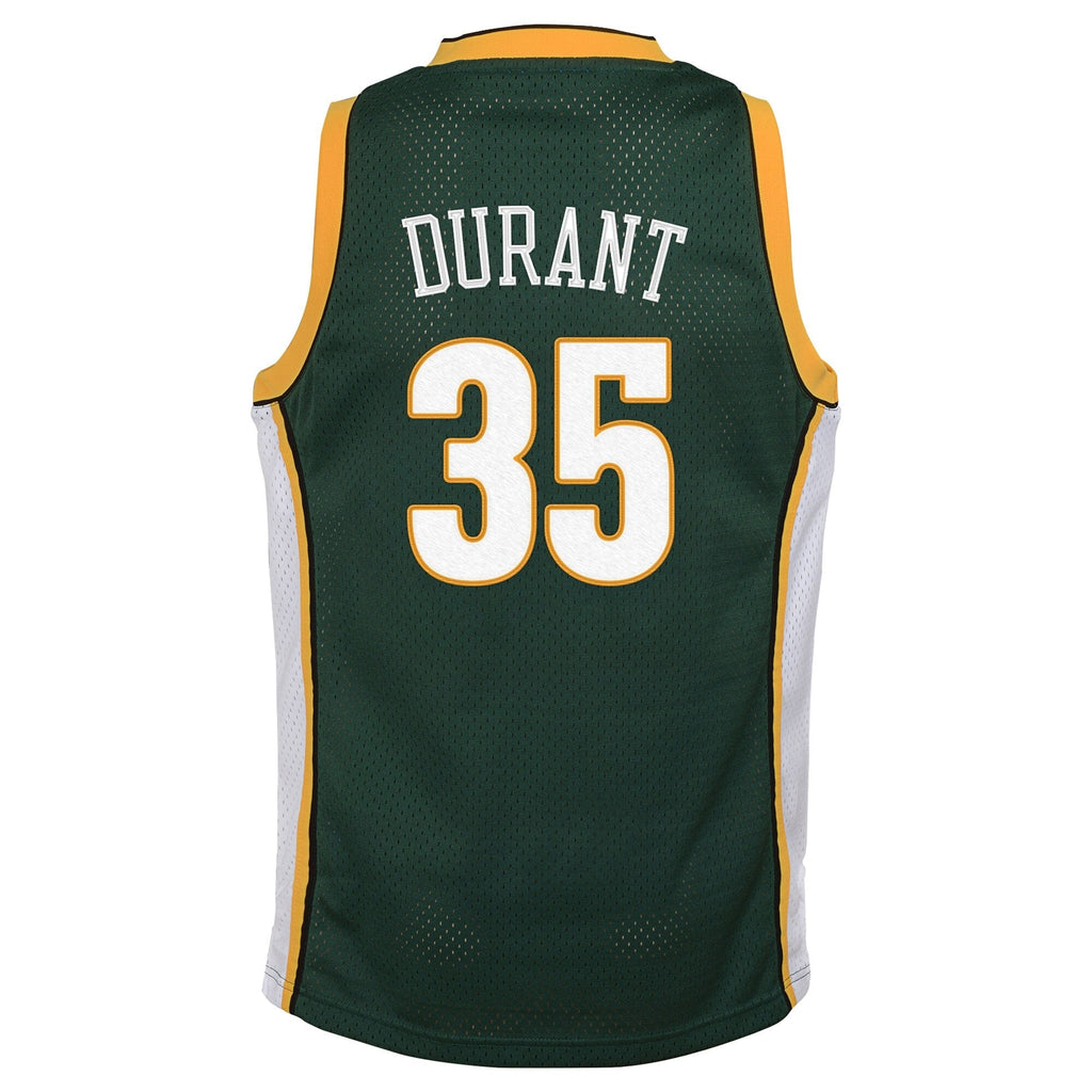 Kevin Durant Seattle Supersonics 2007-08 Hardwood Classics Swingman Road Jersey - White/Green - Youth product image 2,