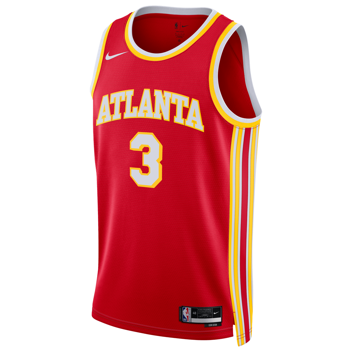 CJ McCollum Atlanta Hawks Icon Edition Swingman Jersey - Red - Unisex product image 3, provided for visual reference and