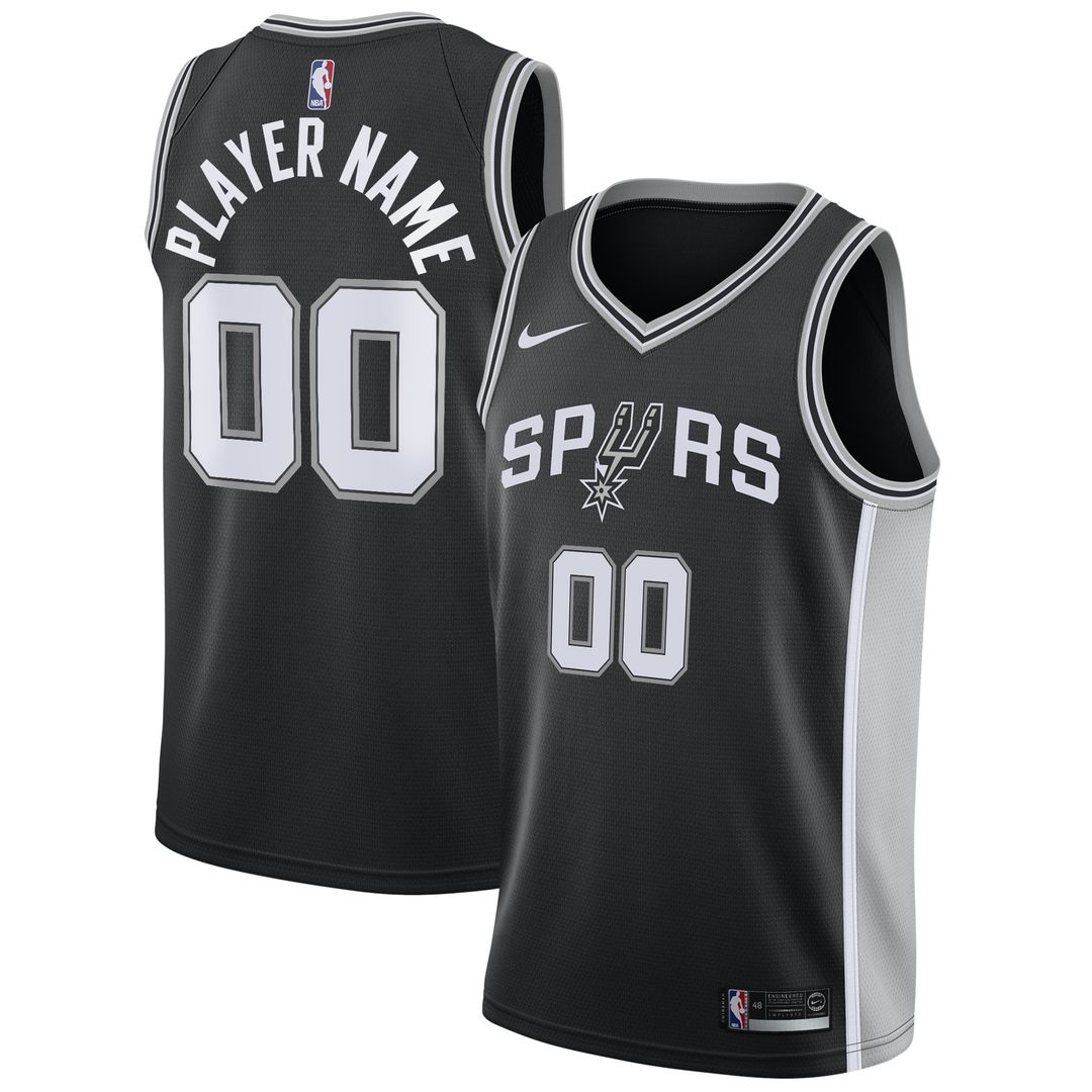 San Antonio Spurs Nike Swingman Custom Jersey Black - Icon product image 1