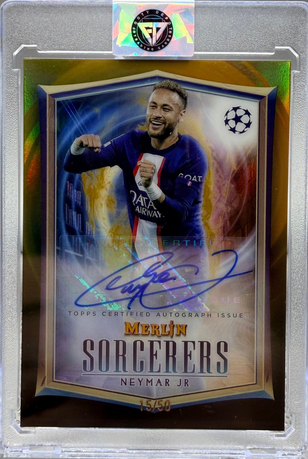 2022-2023 Topps Merlin Sorcerers Neymar Jr Auto #/50 product image 1, provided for visual reference and product detail review