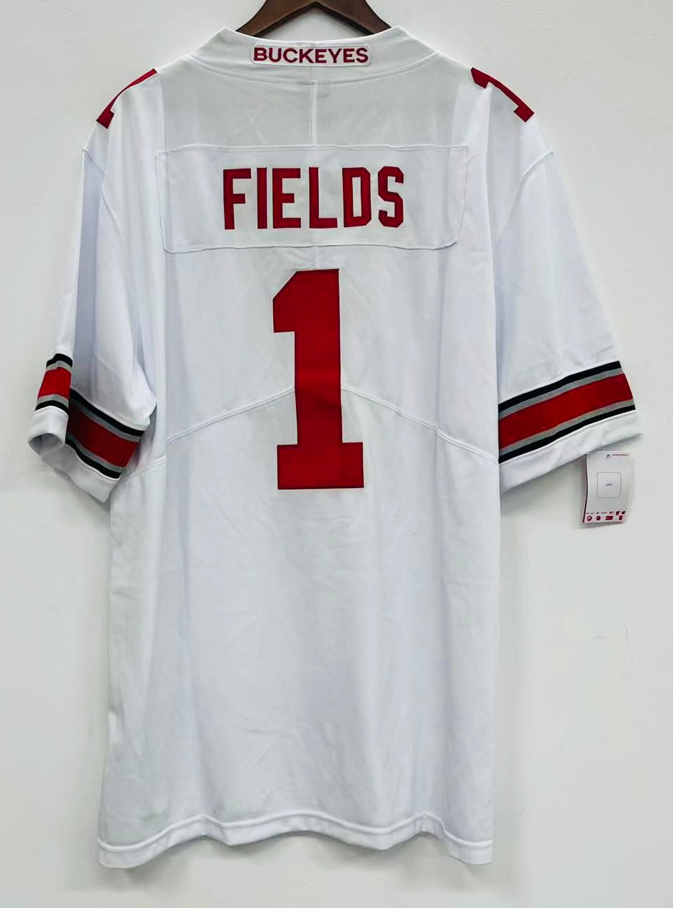 Justin Fields Ohio State Buckeyes Official NCAA Jersey white product image 2