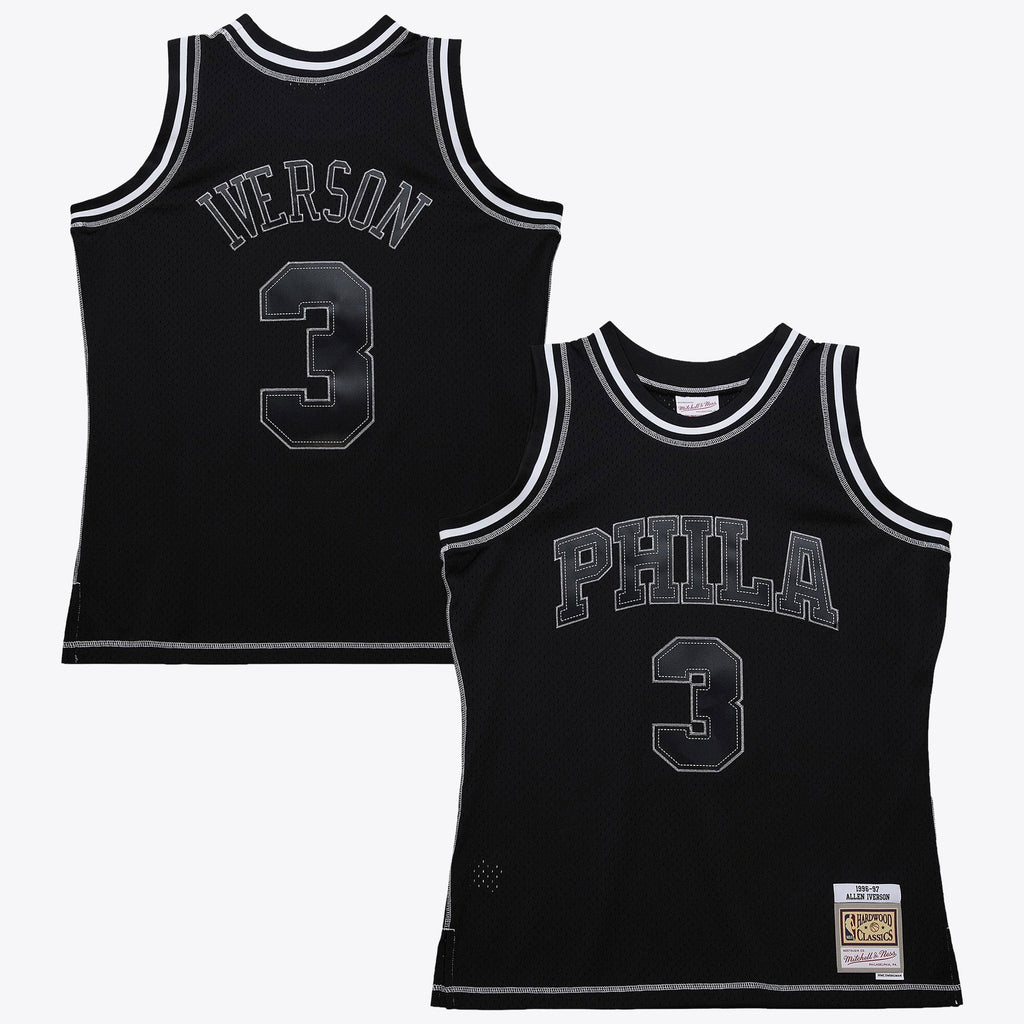 Allen Iverson Philadelphia 76ers 1996 Contrast 2K Swingman Jersey - Black product image 1, provided for visual reference and