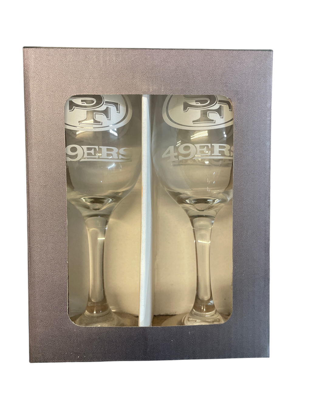 San Francisco 49ers 2-Pack Stemmed Wine Glasses product image 4, provided for visual reference and product detail review