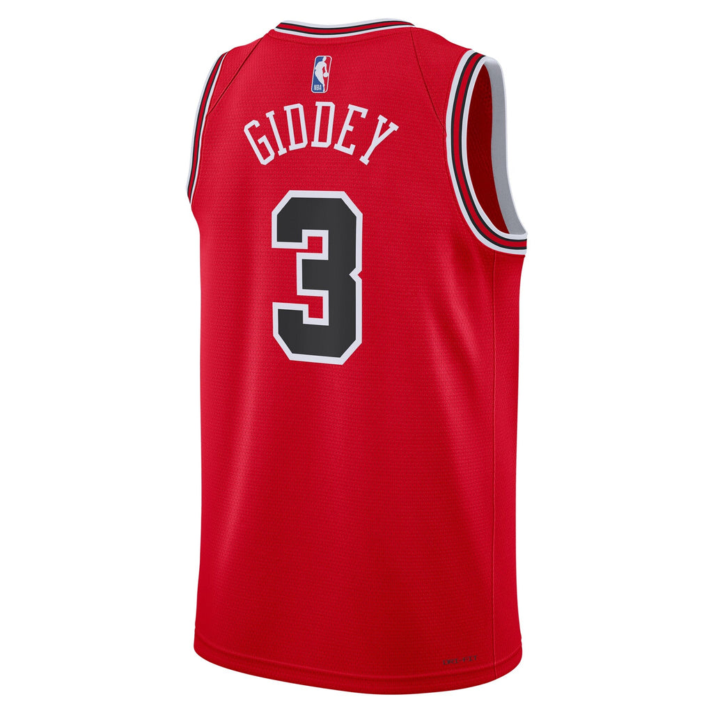 Josh Giddey Chicago Bulls Icon Edition Swingman Jersey - Red - Unisex product image 4, provided for visual reference and