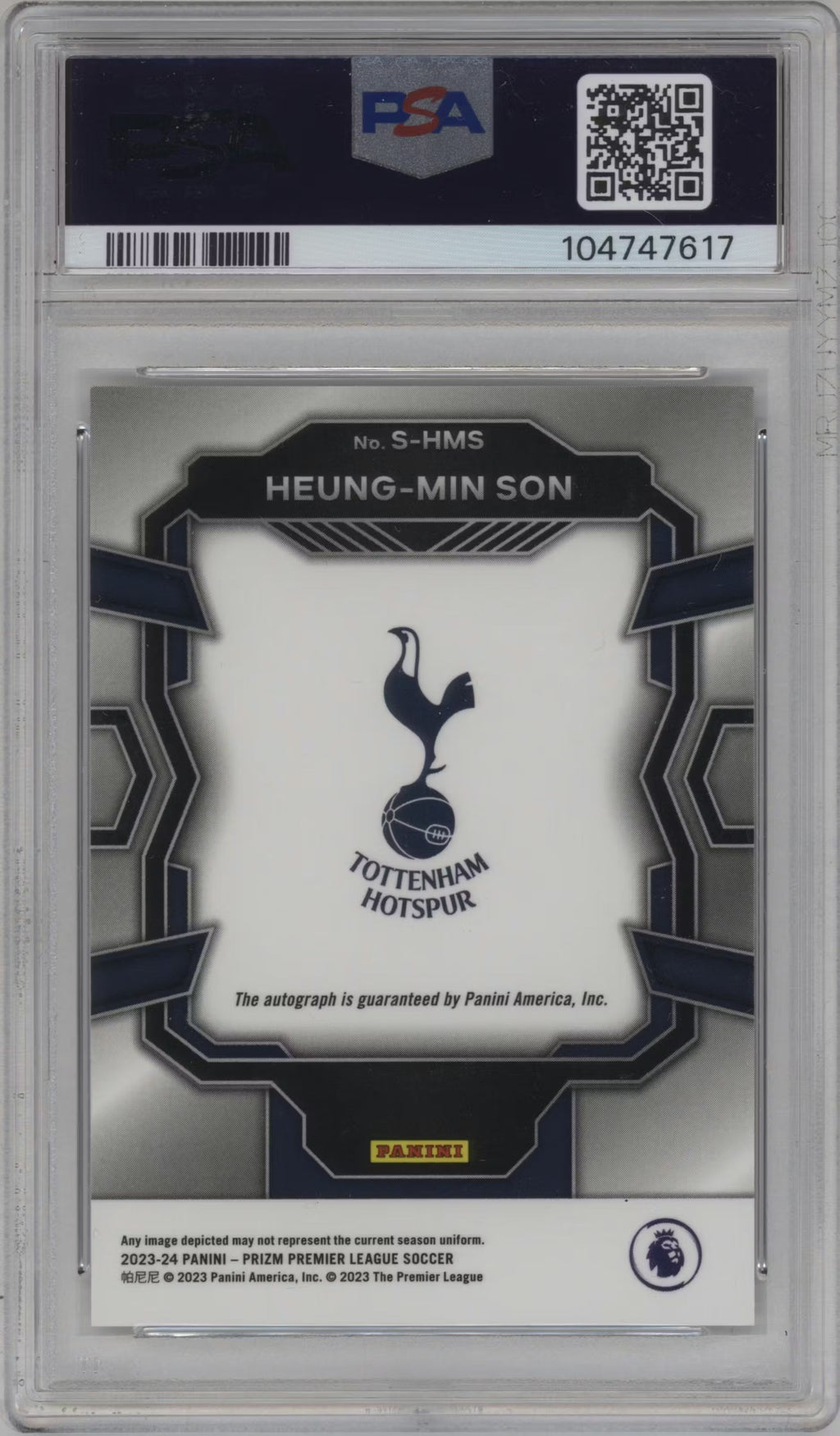 2023-24 Panini Prizm Premier League Hung-Min Son Auto product image 2, provided for visual reference and product detail
