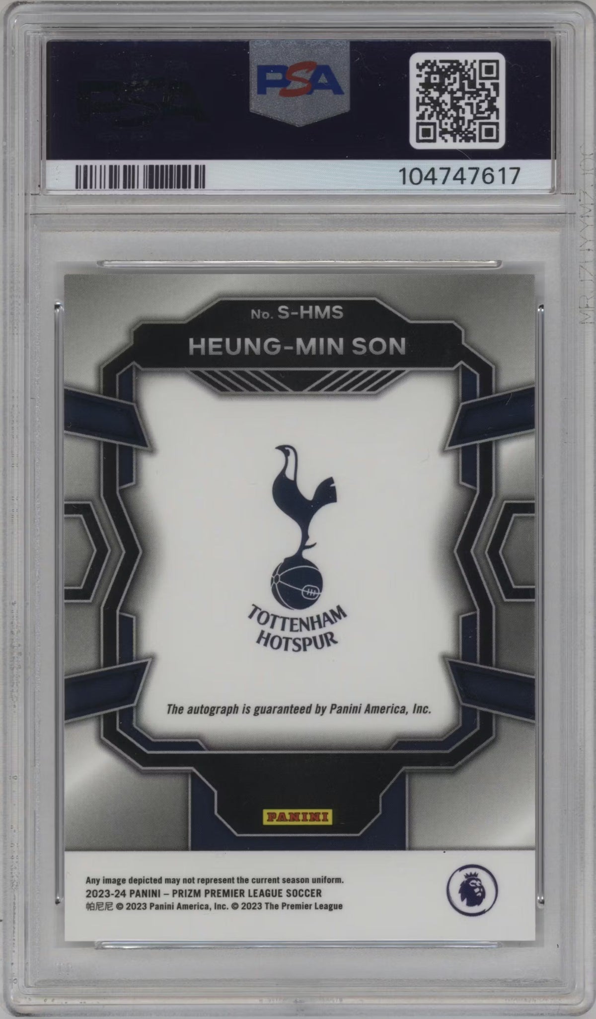 2023-24 Panini Prizm Premier League Hung-Min Son Auto product image 2, provided for visual reference and product detail