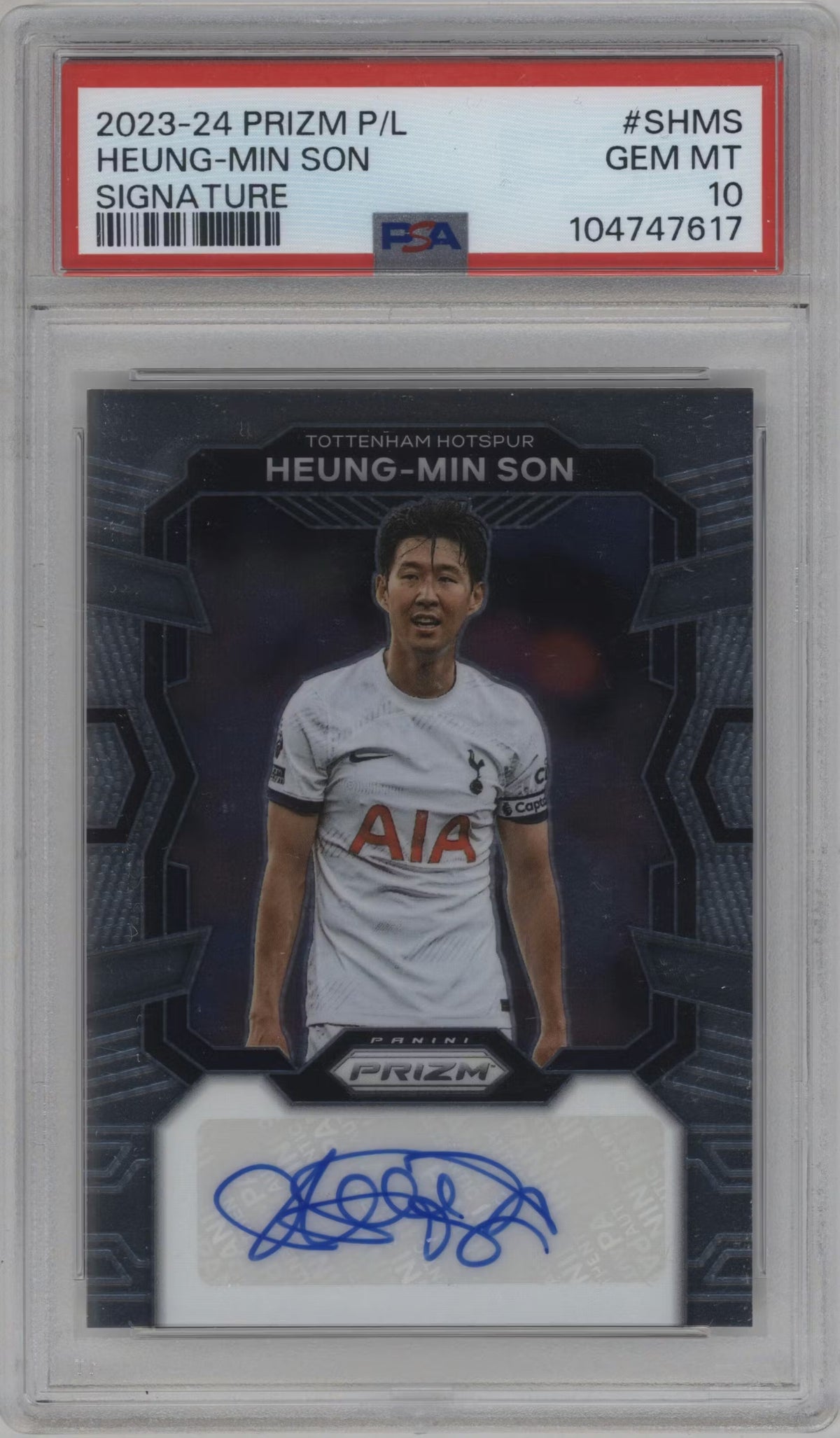 2023-24 Panini Prizm Premier League Hung-Min Son Auto product image 1, provided for visual reference and product detail