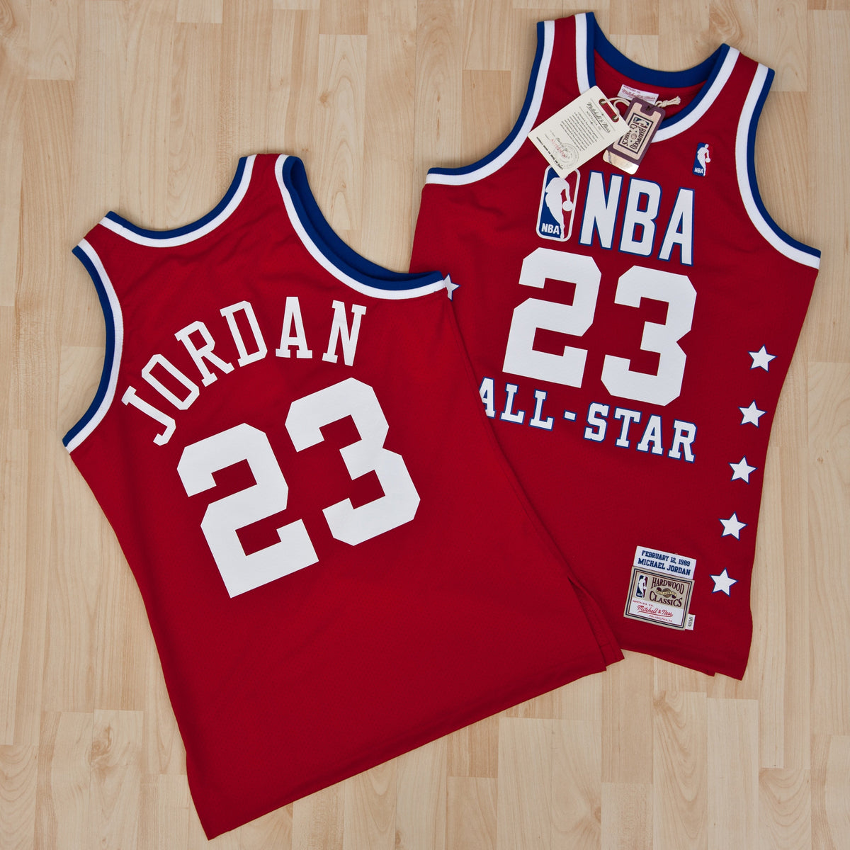 Michael Jordan Chicago Bulls 1989 All-Star East Authentic Jersey - Red - Mens product image 1, provided for visual reference