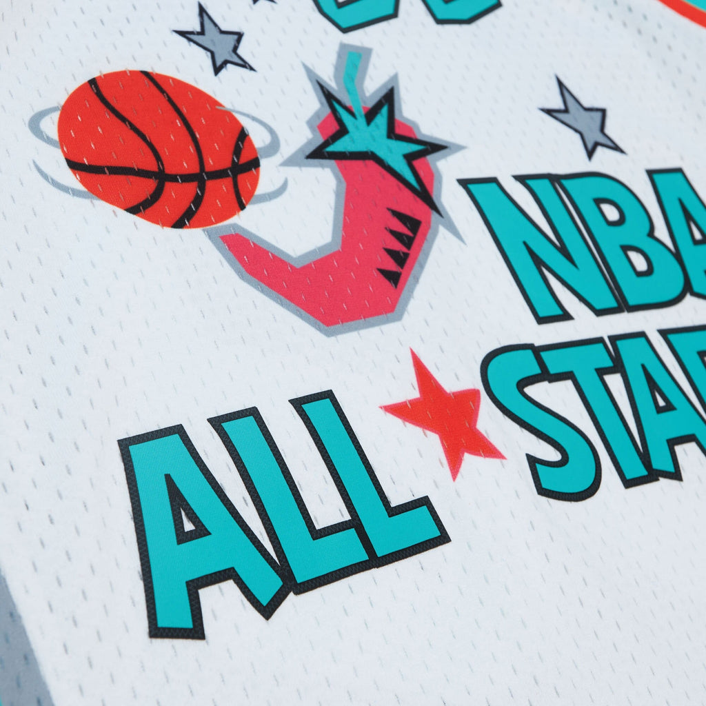 Karl Malone Utah Jazz 1996 All-Star Authentic Swingman Jersey - White product image 5, provided for visual reference and