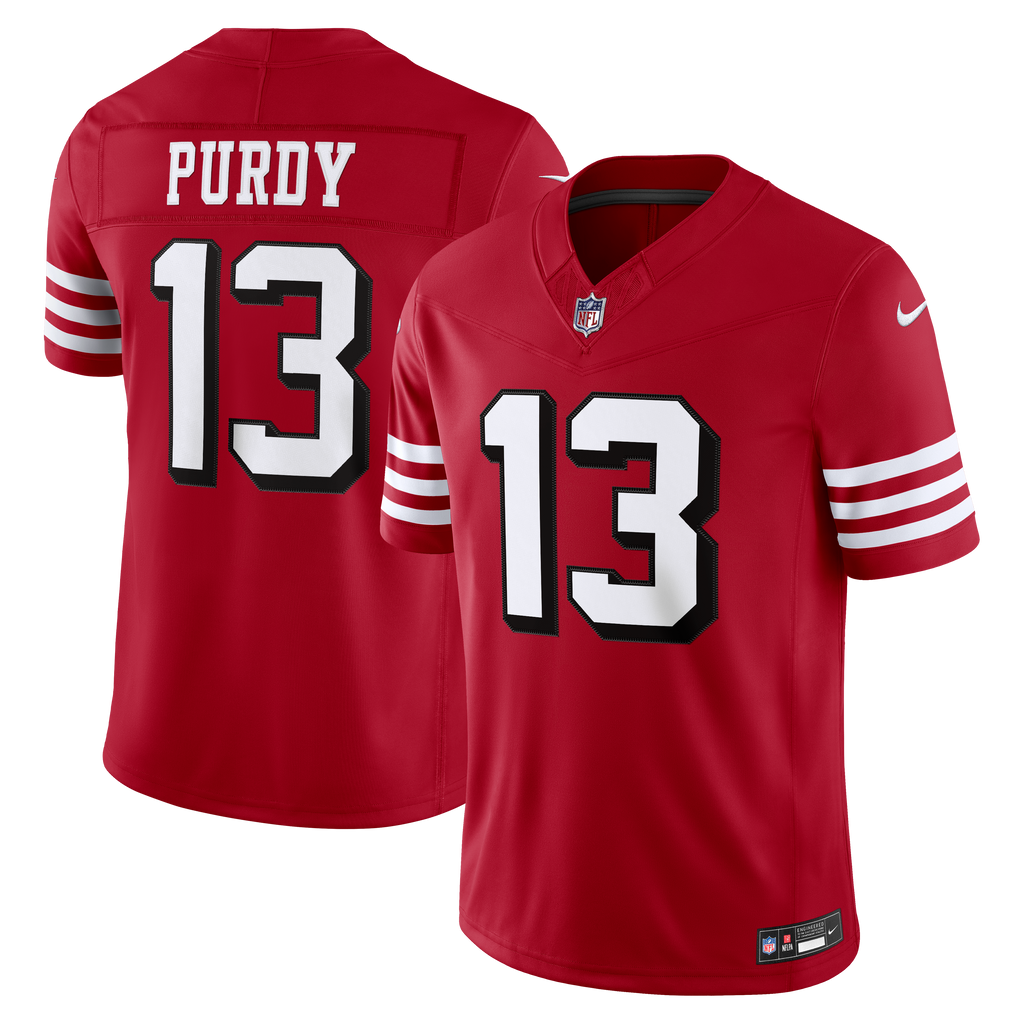 Nike San Francisco 49ers Brock Purdy (#13) Limited Jersey- Gym Red product image 3, provided for visual reference and