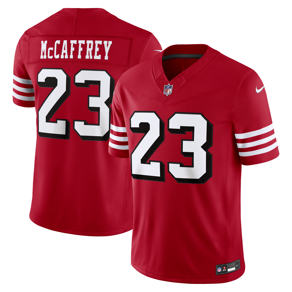 Nike San Francisco 49ers Christian McCaffrey (#23) Limited Jersey- Gym Red product image 3, provided for visual reference