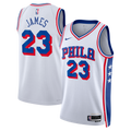 LeBron James Philadelphia 76ers Association Edition Swingman Jersey - White - Unisex product image 1, provided for visual