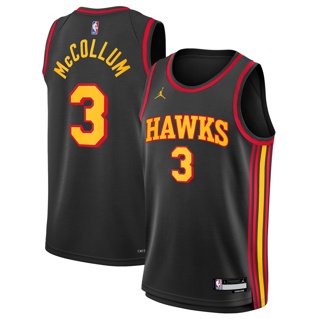 CJ McCollum Atlanta Hawks Statement Edition Swingman Jersey - Black - Youth product image 2, provided for visual reference