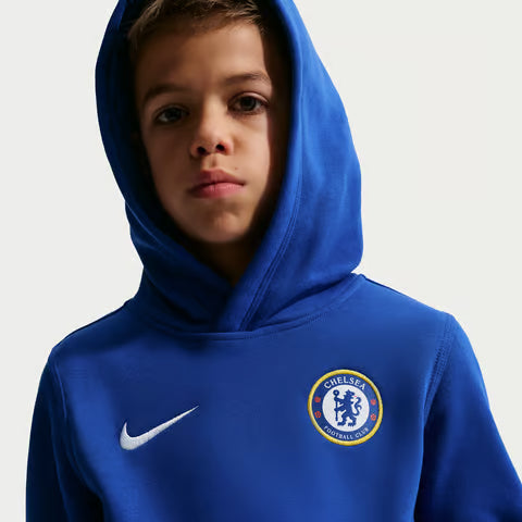 Nike Chelsea FC Club Big Kids' (Boys') Soccer Pullover Hoodie product image 2, provided for visual reference and product