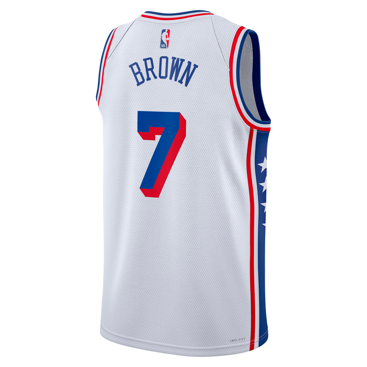 Jaylen Brown Philadelphia 76ers Association Edition Swingman Jersey - White - Unisex product image 4, provided for visual