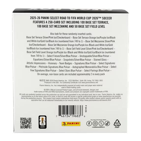Panini Select Fifa Road To The World Cup Mega Box product image 2, provided for visual reference and product detail review