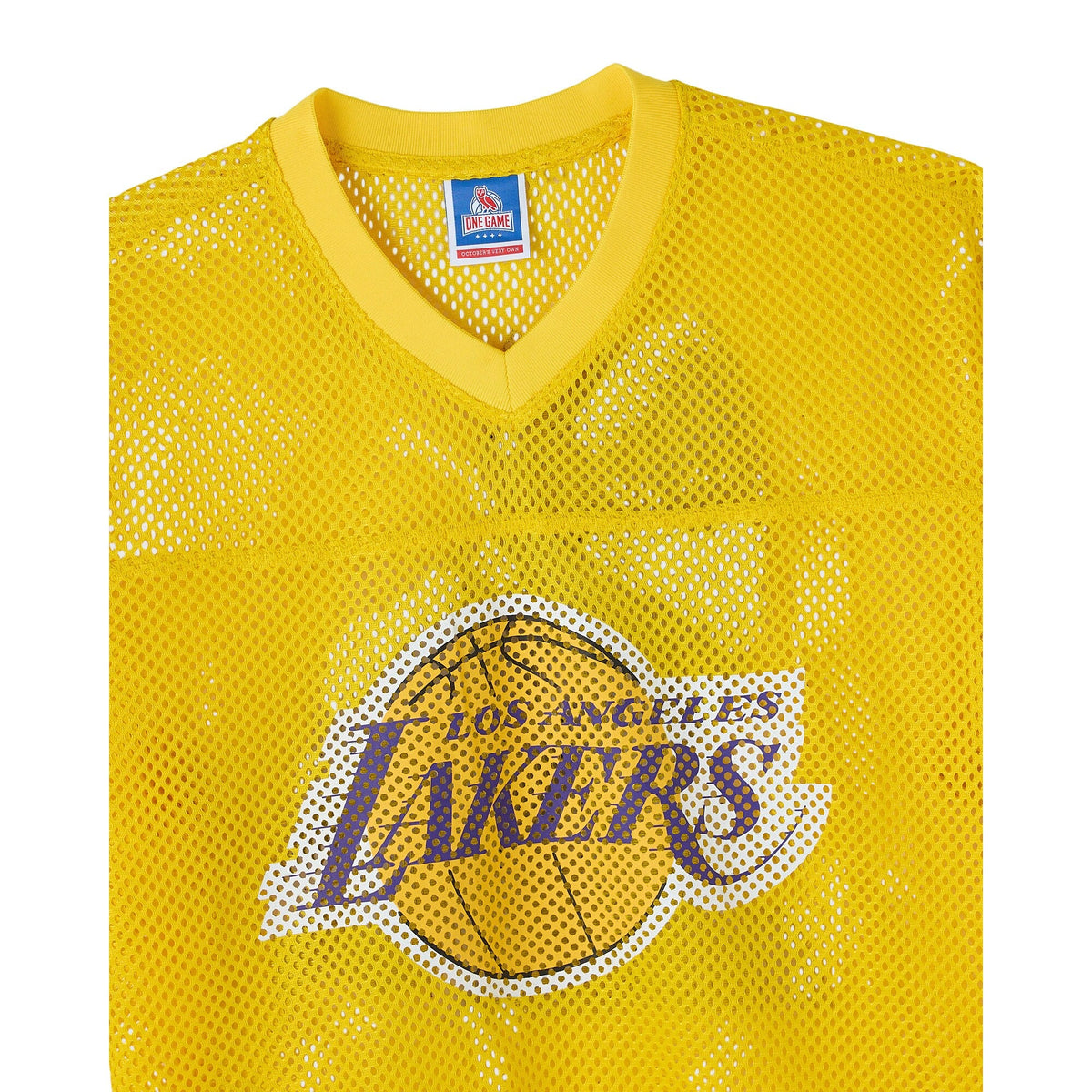 Los Angeles Lakers OVO Mesh Football Jersey - Mens product image 6, provided for visual reference and product detail review