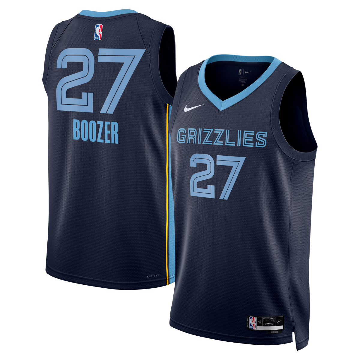 Cameron Boozer Memphis Grizzlies Swingman Icon Jersey - Black - Unisex product image 1, provided for visual reference and