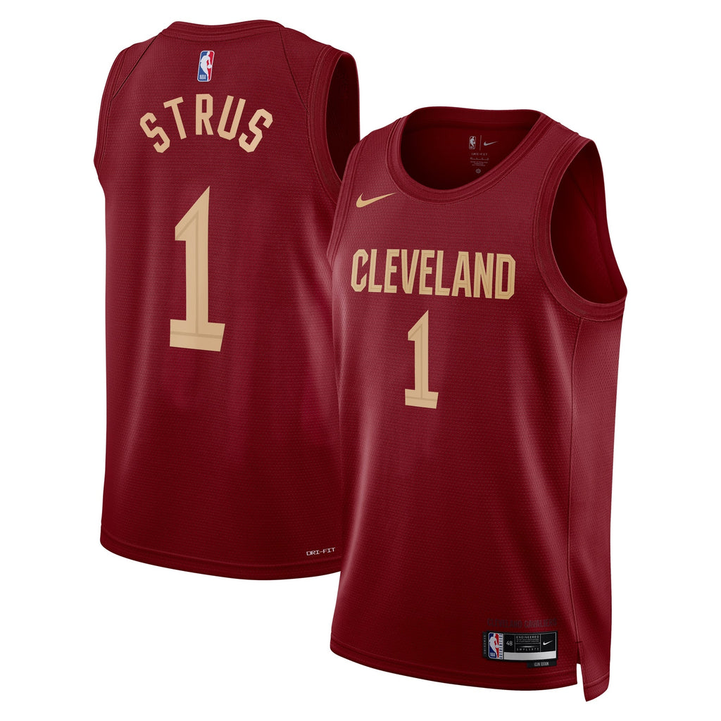 Max Strus Cleveland Cavaliers Icon Edition Swingman Jersey - Maroon - Unisex product image 1, provided for visual reference