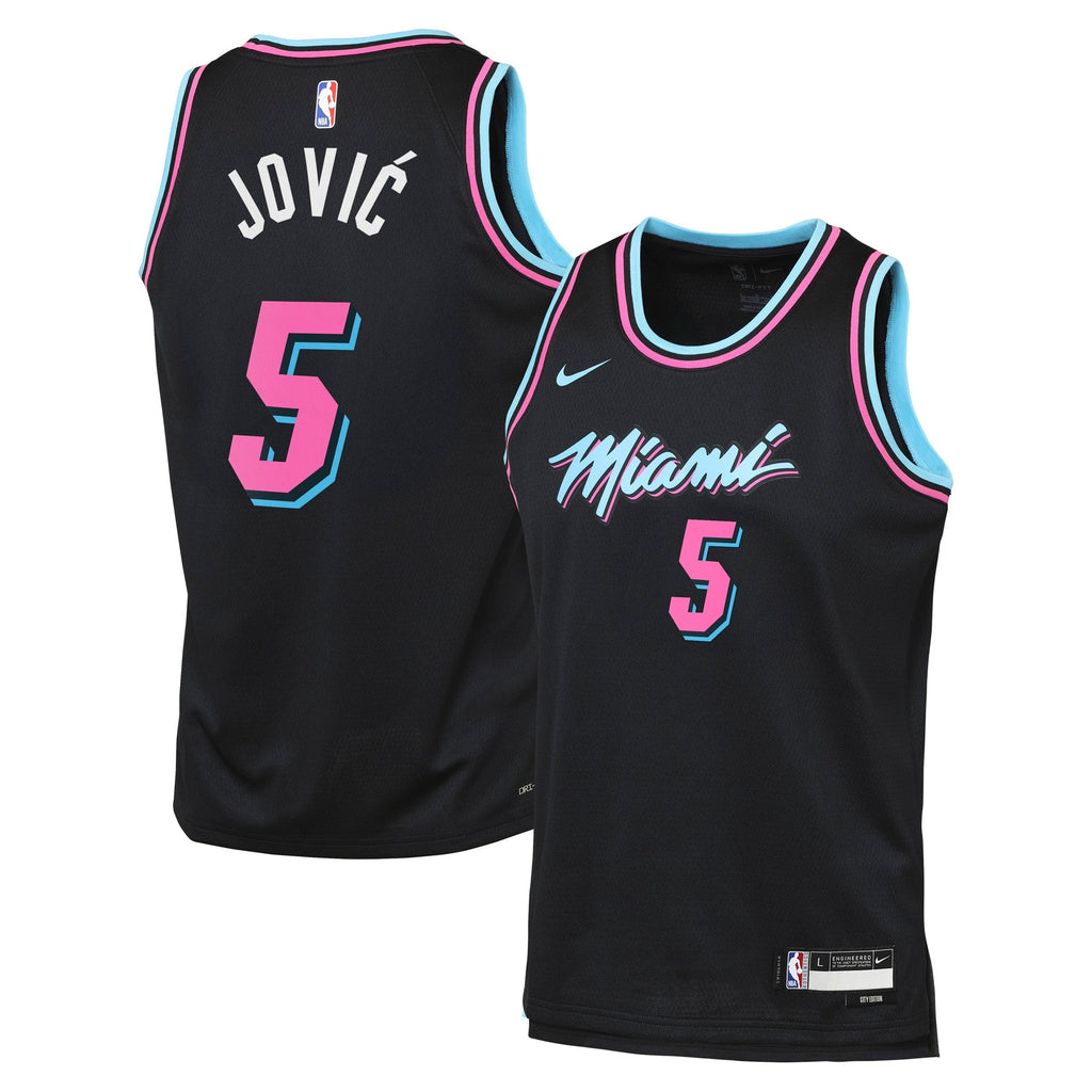 Nikola Jović Miami Heat 2025/26 City Edition Swingman Jersey - Black - Youth product image 2, provided for visual reference