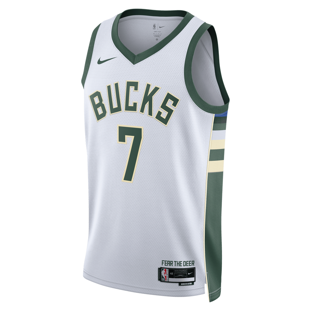 Kevin Porter Jr. Milwaukee Bucks Association Edition Swingman Jersey - White - Unisex product image 3, provided for visual