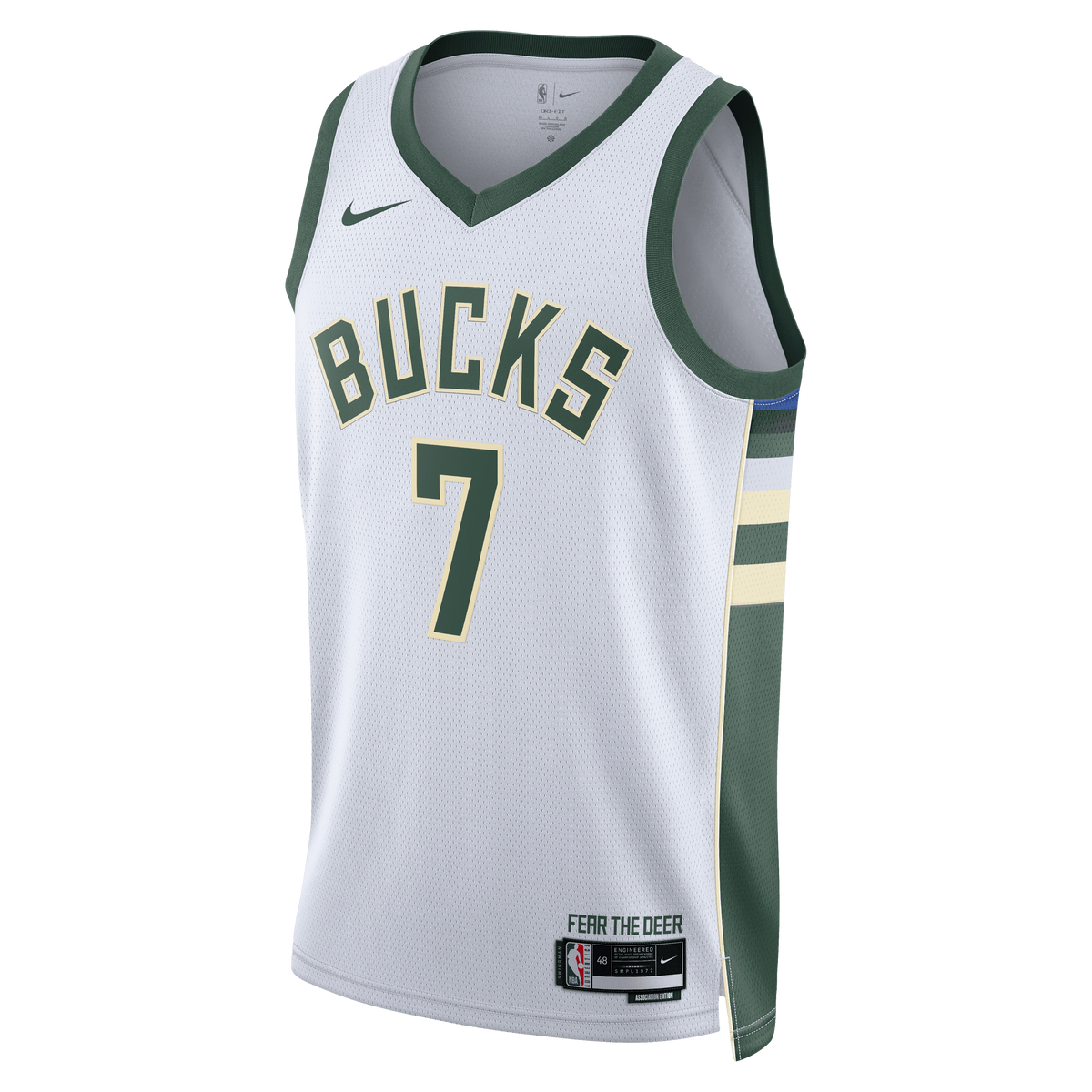 Kevin Porter Jr. Milwaukee Bucks Association Edition Swingman Jersey - White - Unisex product image 3, provided for visual
