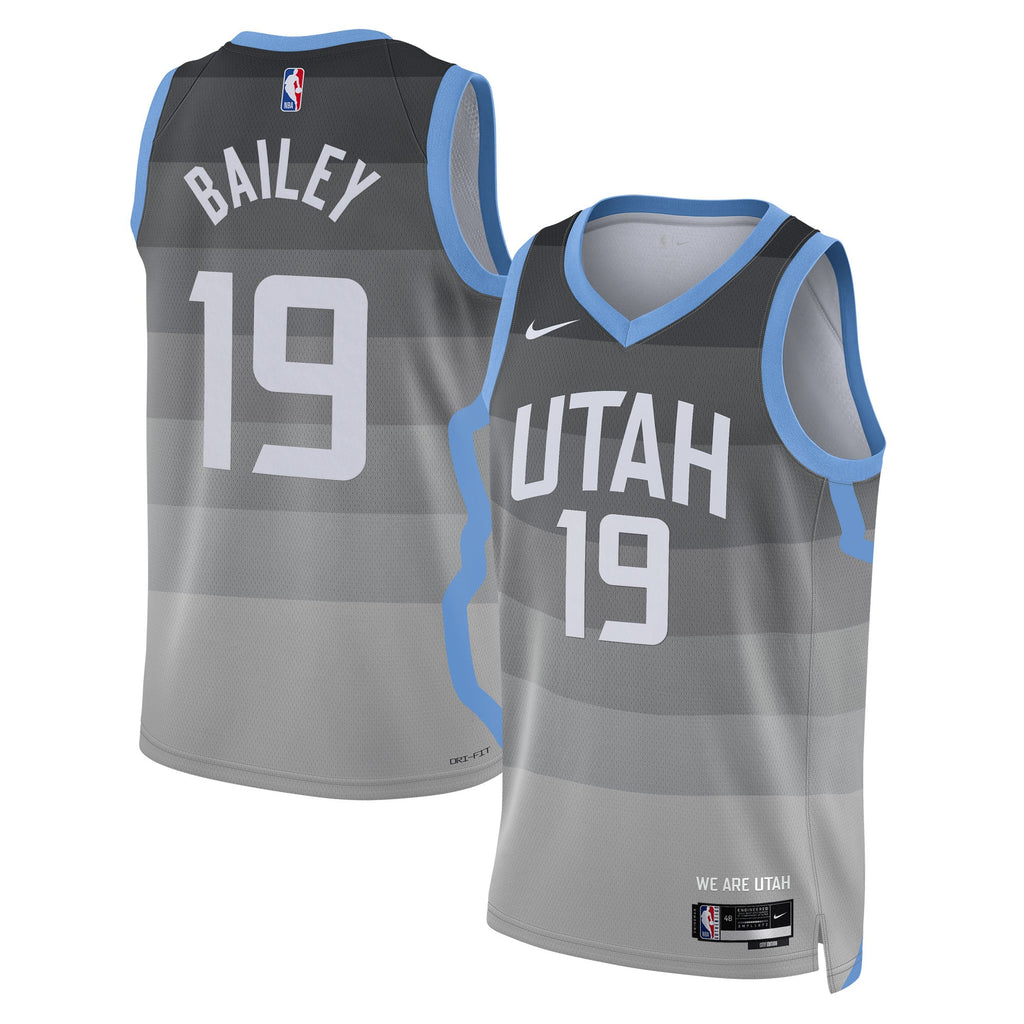 Ace Bailey Utah Jazz 2025/26 City Edition Swingman Jersey - Gray - Unisex product image 1, provided for visual reference and