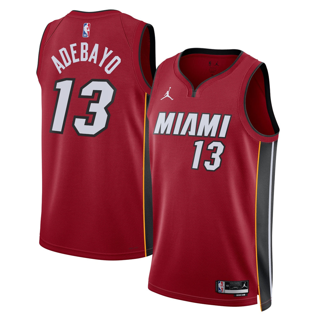 Bam Adebayo Miami Heat Statement Edition Swingman Jersey - Red - Unisex product image 1, provided for visual reference and
