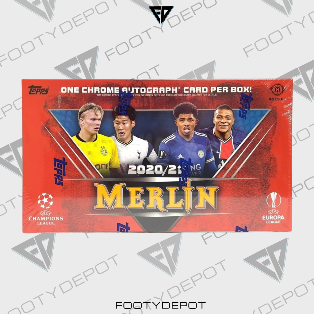 2020-21 Topps Merlin Chrome Champions League Cards – 18-Pack Box (72 Cards + Auto) product image 1, provided for visual
