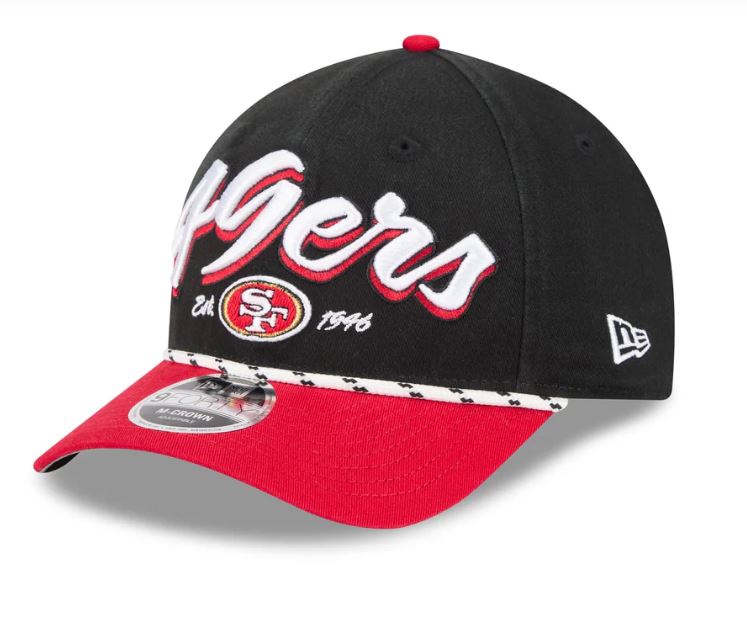 San Francisco Youth 49ers New Era Team Loyal 9FORTY M-Crown Adjustable Hat - Black/Red product image 1, provided for visual