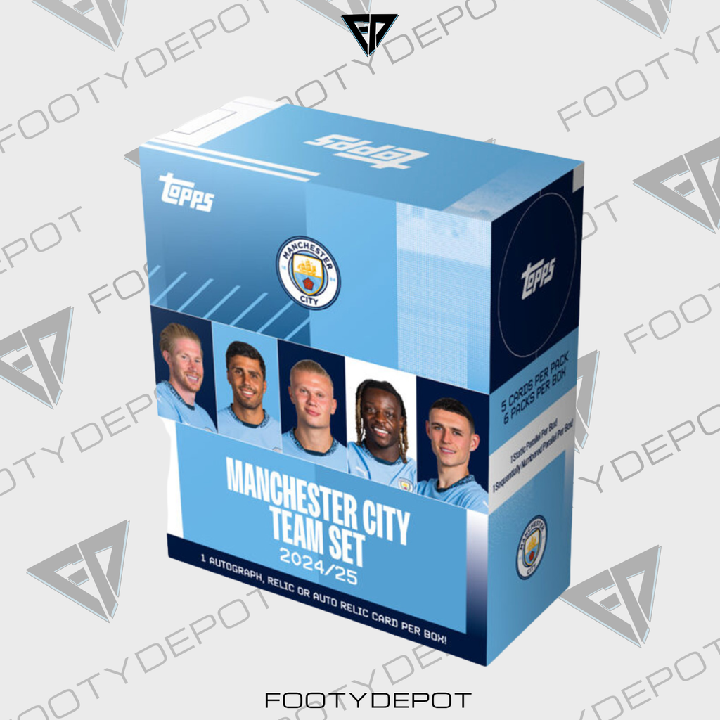 2024-25 Topps Manchester City Team Set – Box (30 Cards) product image 1, provided for visual reference and product detail